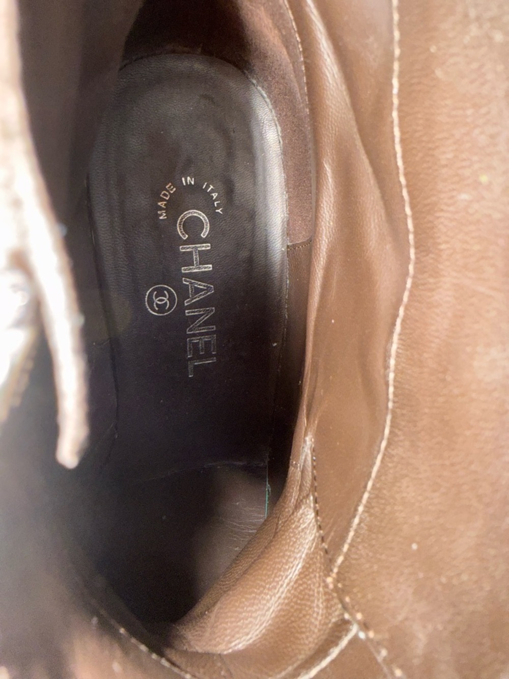 Chanel Brown Suede Ankle Boots with CC Logo Hardware - Picture 3 of 3